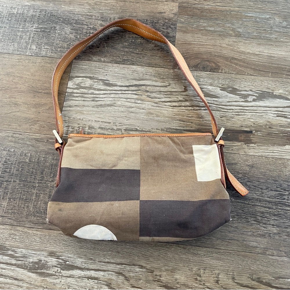 Bally nylon leather trim bag
